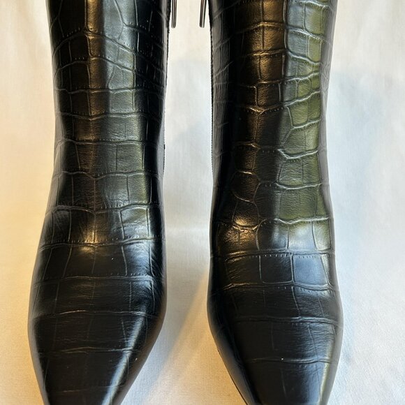 Vince Camuto Boots Womens Size 8.5 Croco Shine Leather VC-ALLOST Stiletto Heel - Picture 4 of 16
